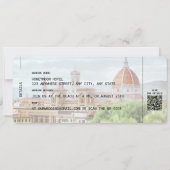 Invitation FLORENCE Boarding Pass Destination Wedding Code QR (Dos)