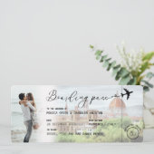 Invitation FLORENCE Boarding Pass Destination Wedding Code QR (Debout devant)