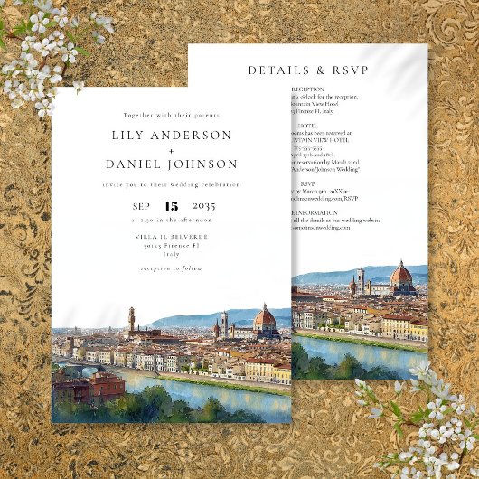 Invitation Florence Italian Destination All In One Wedding