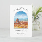 Invitation Florence Italie Mariage Enregistrer la date (Debout devant)