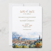 Invitation Florence Italie Skyline Économisez-le-Date (Devant)