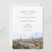 Invitation Florence Italie Skyline Économisez-le-Date (Devant)