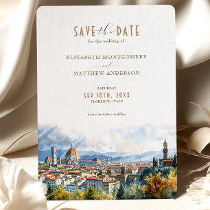 Invitation Florence Italie Skyline Économisez-le-Date