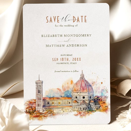 Invitation Florence Italie Skyline Économisez-le-Date