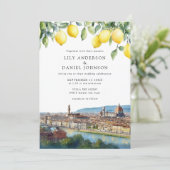 Invitation Florence Lemons Italy Photo Wedding (Debout devant)