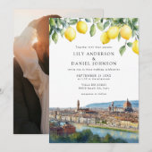 Invitation Florence Lemons Italy Photo Wedding (Devant / Derrière)