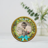 INVITATION FLORENTINE FRUITS BLUE RIBBON BÉBÉ GARÇON DOUCHE (Debout devant)