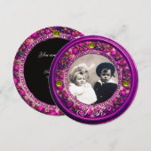 INVITATION FLORENTINE RENAISSANCE FLEUR,PINK FRUITS MONOGRAMM (Devant / Derrière)