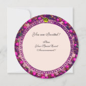 INVITATION FLORENTINE RENAISSANCE FLEUR,PINK FRUITS MONOGRAMM (Dos)