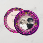 INVITATION FLORENTINE RENAISSANCE FLEUR,PINK FRUITS MONOGRAMM (Devant / Derrière)