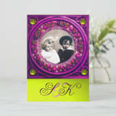 INVITATION FLORENTINE RENAISSANCE FRUITS DAMAS À MONOGRAMME (Debout devant)