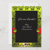 INVITATION FLORENTINE RENAISSANCE FRUITS DAMAS MONOGRAMME (Dos)