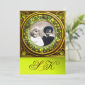 INVITATION FLORENTINE RENAISSANCE FRUITS DAMAS MONOGRAMME (Debout devant)