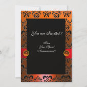 INVITATION FLORENTINE RENAISSANCE FRUITS DAMAS MONOGRAMME (Dos)