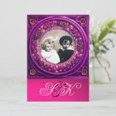 INVITATION FLORENTINE RENAISSANCE FRUITS DAMAS MONOGRAMME (Debout devant)
