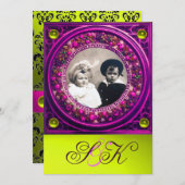 INVITATION FLORENTINE RENAISSANCE FRUITS DAMASSÉ MONOGRAMME (Devant / Derrière)