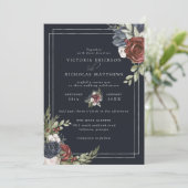 Invitation Flores congelées | Mariage botanique d'hiver (Debout devant)