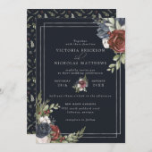 Invitation Flores congelées | Mariage botanique d'hiver (Devant / Derrière)