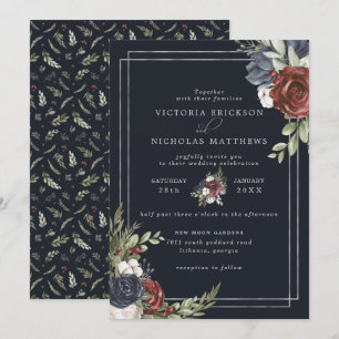 Invitation Flores congelées   Mariage botanique d'hiver