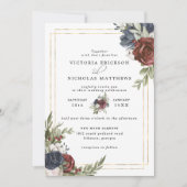 Invitation Flores congelées | Mariage botanique d'hiver (Devant)