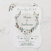 Invitation Flores d'aquarelle bleu et vin poussiéreux (Devant / Derrière)