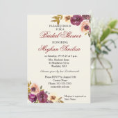 Invitation Flores d'aquarelle d'automne - Fête des mariées (Debout devant)