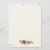 Invitation Flores d'aquarelle d'automne - Fête des mariées (Dos)