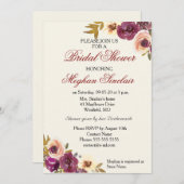 Invitation Flores d'aquarelle d'automne - Fête des mariées (Devant / Derrière)