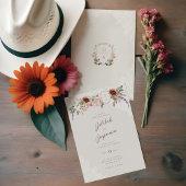 Invitation Flores d'aquarelle Mariage de la crête de monogram