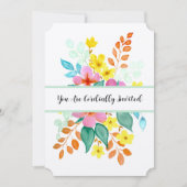 Invitation Flores d'aquarelle modernes aux couleurs vives (Devant)