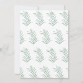 Invitation Flores d'aquarelle rustique sur Mariage vert Sage (Dos)