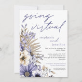 Invitation Flores d'aquarelle violette Lilac Mariage virtuel (Devant)