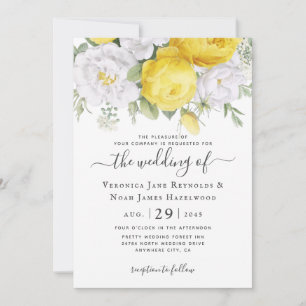 Invitation Flores de Ranunculus jaune blanc