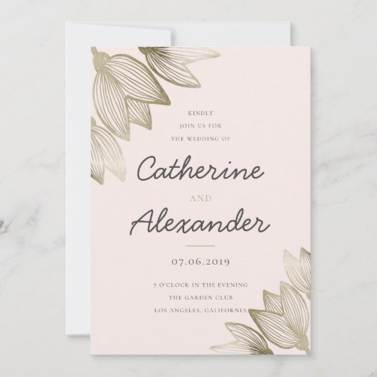 Invitation Flores de tulipe d'or | MARIAGE (Devant)