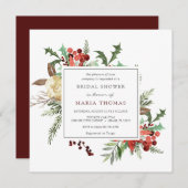 Invitation Flores d'hiver et Fête des mariées À feuillage per (Devant / Derrière)