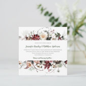 Invitation Flores d'hiver - Forêt foncée Vert Texte Mariage | (Debout devant)