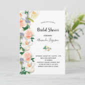 Invitation Flores d'or rose rose pâle blanc douche nuptiale (Debout devant)