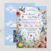 Invitation Flores florales du printemps et de l'été (Devant / Derrière)