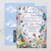 Invitation Flores florales du printemps et de l'été (Devant / Derrière)