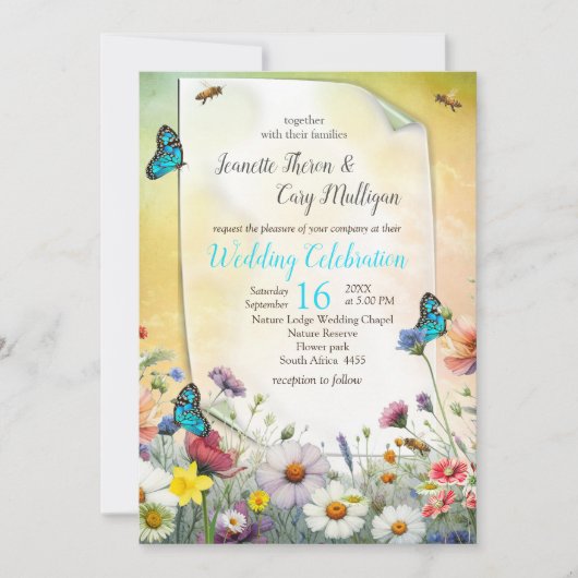 Invitation Flores florales du printemps et de l'été (Devant)