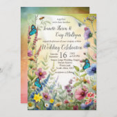 Invitation Flores florales du printemps et de l'été (Devant / Derrière)