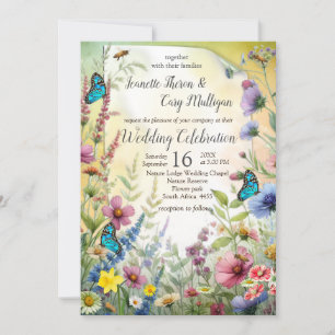 Invitation Flores florales du printemps et de l'été
