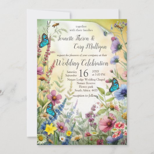 Invitation Flores florales du printemps et de l'été (Devant)
