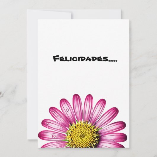 Invitation flores gérbera (Dos)