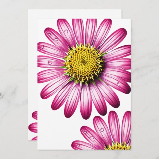 Invitation flores gérbera (Devant / Derrière)