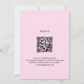 Invitation Flores rose violet QR détails code RSVP mariage (Dos)