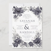 Invitation Flores saisonnières : Elégant Mariage aquarelle (Devant)