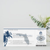 Invitation Florida Palm Tree Boarding Pass Mariage (Debout devant)