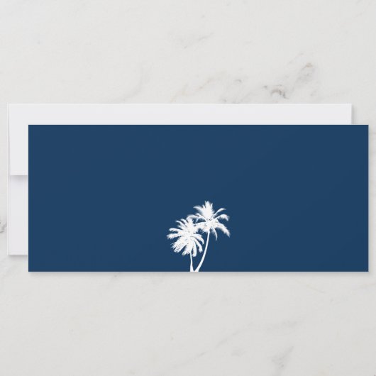 Invitation Florida Palm Tree Boarding Pass Mariage (Dos)