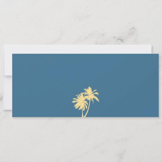 Invitation Florida Palm Tree Boarding Pass Mariage (Dos)